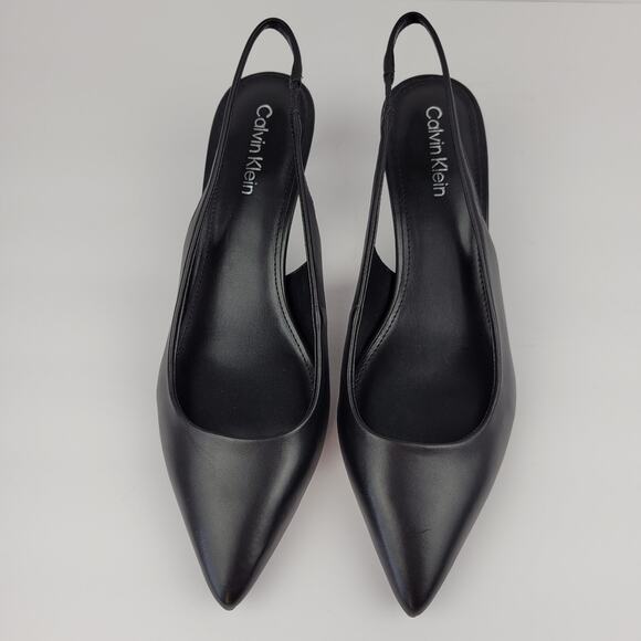 Calvin Klein Dainty2 Slingback Pointy Toe Pumps Black Size 8 - Picture 3 of 12